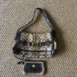 Authentic Coach handbag with matching wristlet